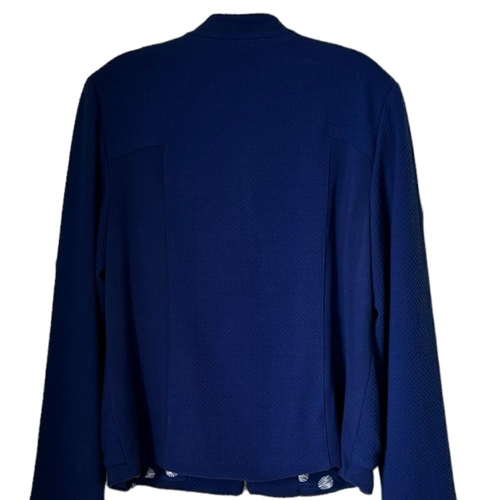 Chico’s Blue Textured Knit Zip Up Lined Jacket Size 2 (women’s 12/14) - Picture 3 of 11